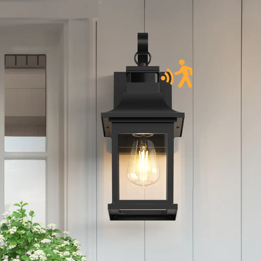 Solstice 1 - Portable 19"H Aluminium Outdoor Wall Lantern Dusk To Dawn And Motion Sensor #7059