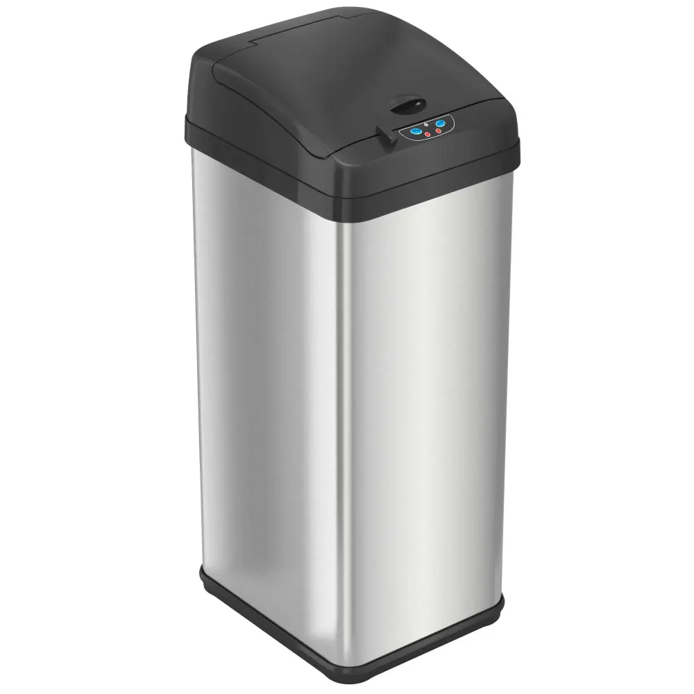 50 Liter / 13 Gallon Extra-Wide Stainless Reinforced Sensor Kitchen Trash Can AbsorbX Odor Filter Carbon Filter