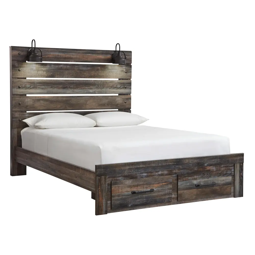 Diamond Cutting-edge Furniture Exclusive Design Drystan Queen Panel Bed Storage B211-57/B211-54S/B211-96