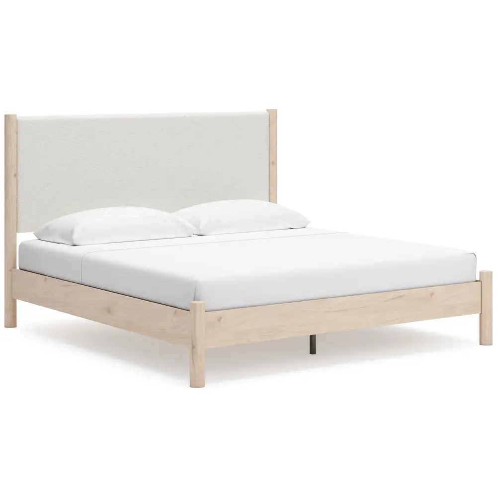 Diamond Minimalist Furniture Exclusive Design Cadmori King Upholstered Panel Bed B2615-58/B2615-56/B100-14