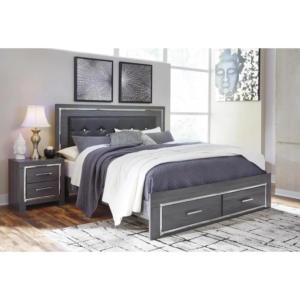 Diamond Modern Furniture Restricted Design Lodanna King Upholstered Panel Bed Storage B214-56S/B214-58/B214-95/B100-14