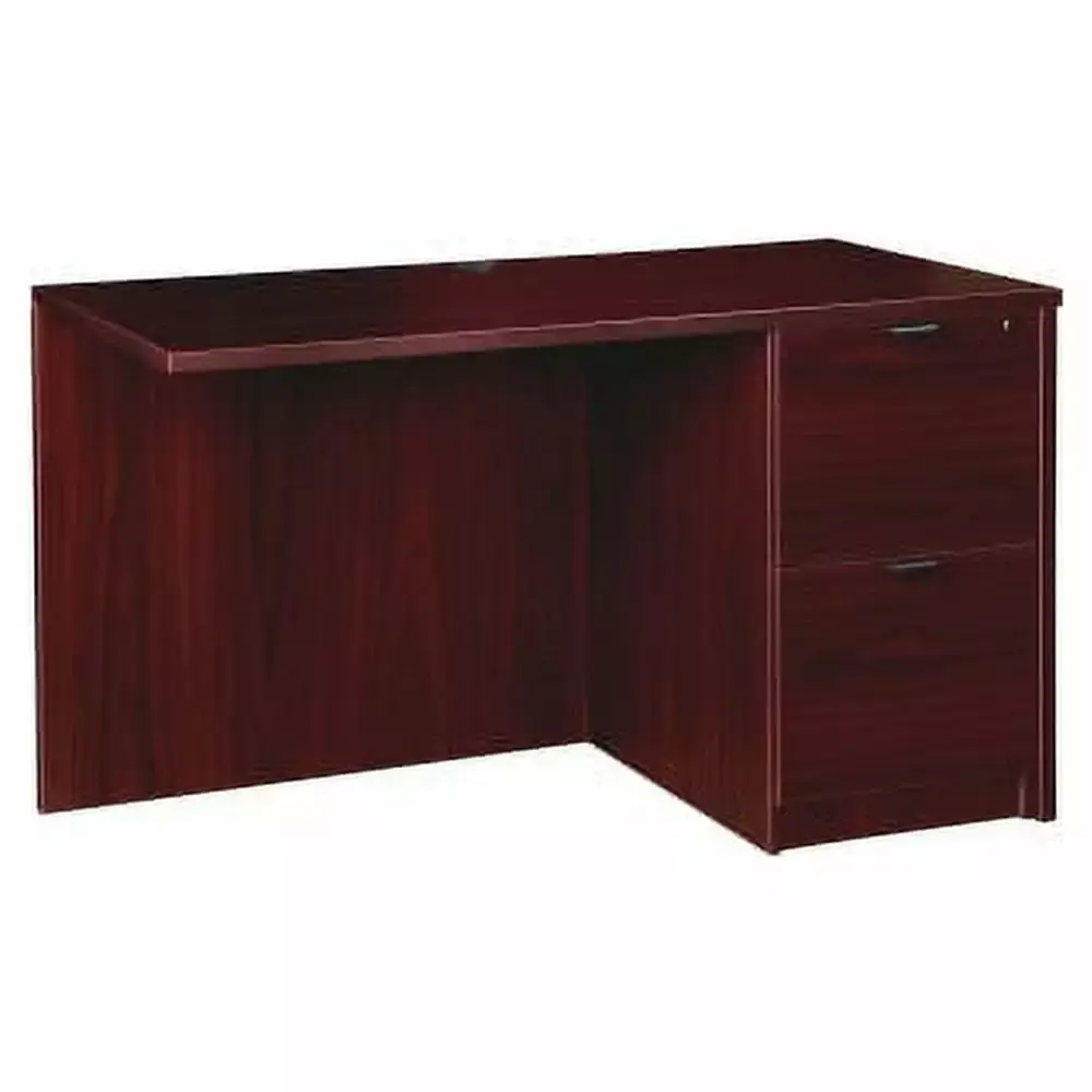 Lorell Prominence 2.0 Mahogany Laminate Right Return Desk 2 File Drawers 42x24 Inches