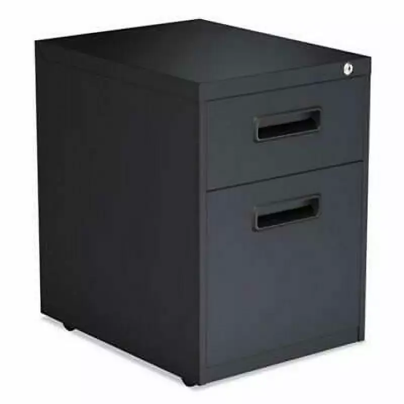 Alera Two-Drawer Metal Pedestal File Cabinet 21-5/8 High Charcoal Office Storage