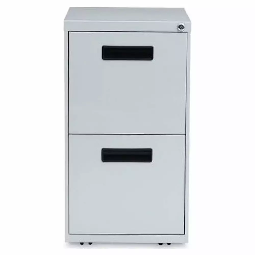 Alera Two Drawer Metal Pedestal File Light Gray 14.96w x 19.29d x 27.75h