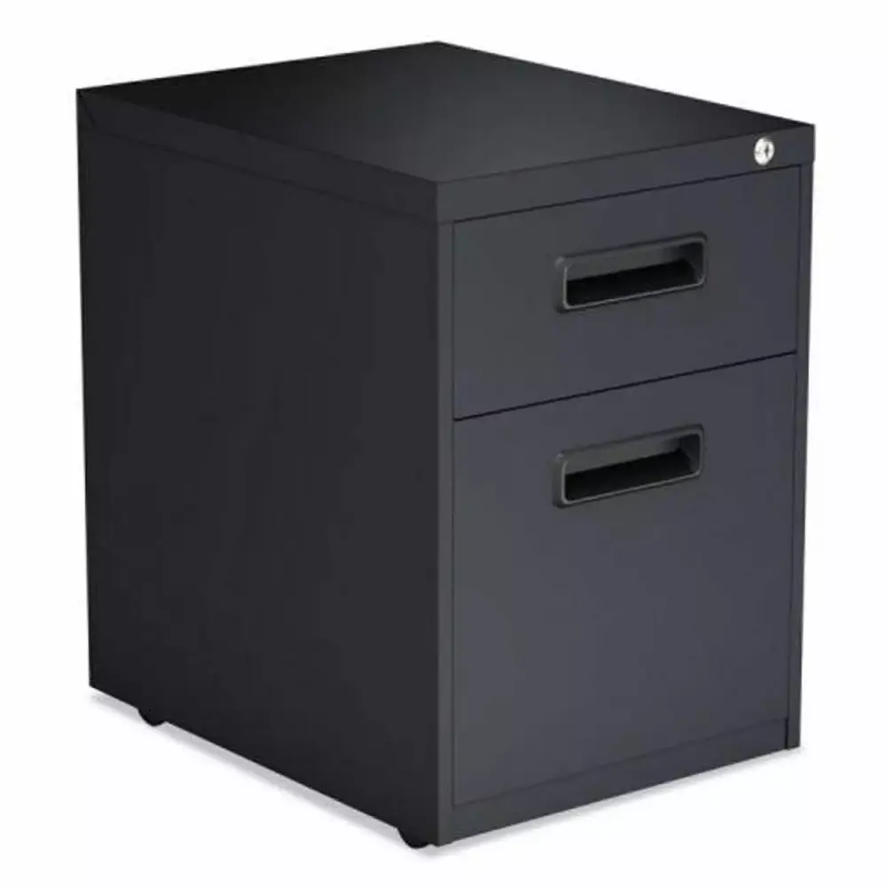 ALE Two-Drawer Metal Pedestal File Charcoal Compact Office Storage Fine-Line