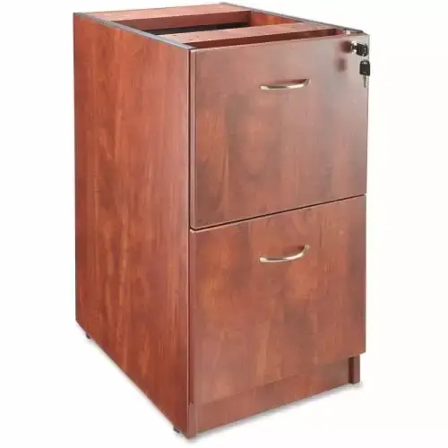 Lorell Essentials Hanging Fixed Pedestal 2 File Drawers Cherry Laminate Finish