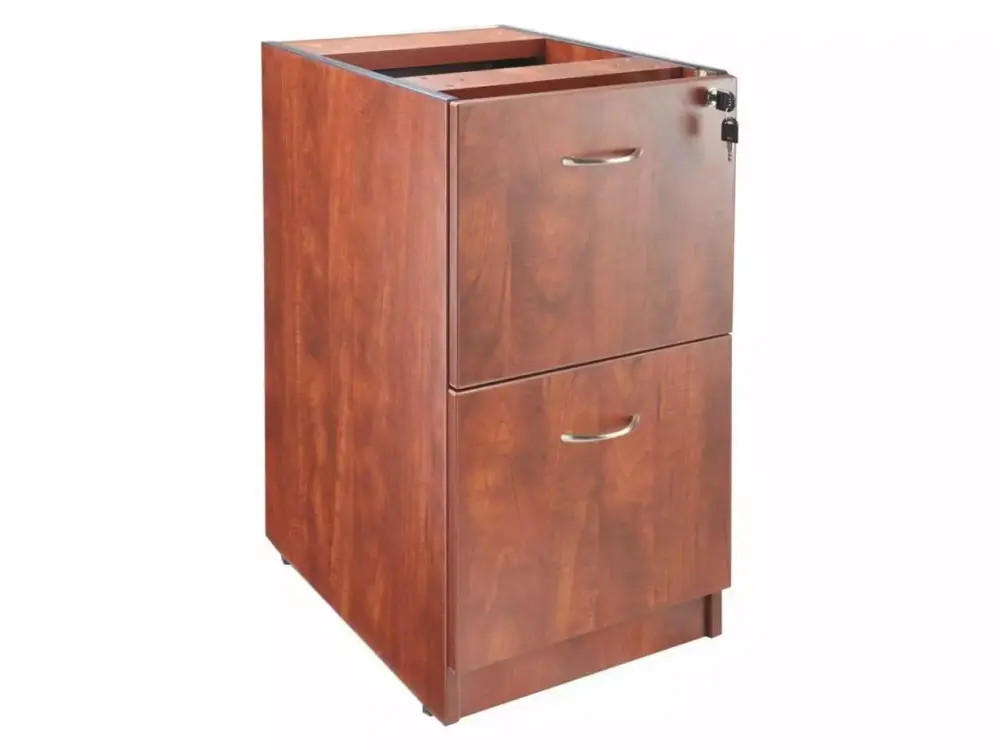 Lorell Essentials Hanging Fixed Pedestal 2 File Drawers Cherry Laminate Finish