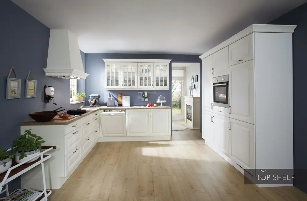 nobilia corner kitchen / corner kitchen Castello 390 Magnolia matte 360x250+180 cm configurable ,