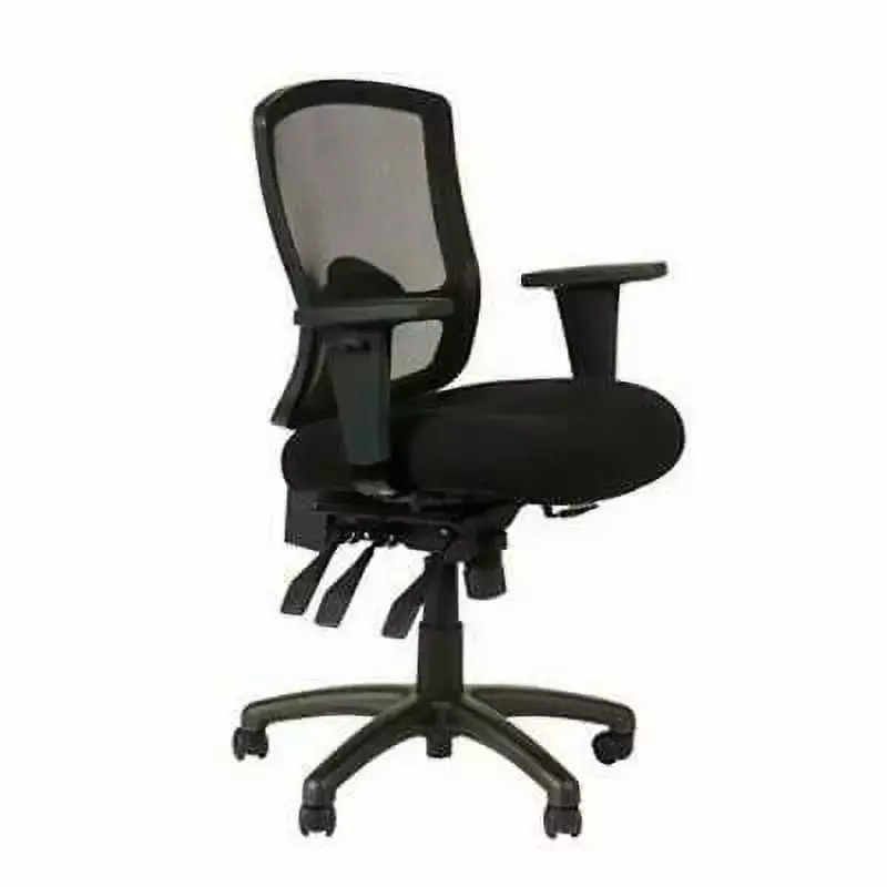 Alera Etros Series Petite Mid-Back Multifunction Mesh Chair Black Compact Office Chair
