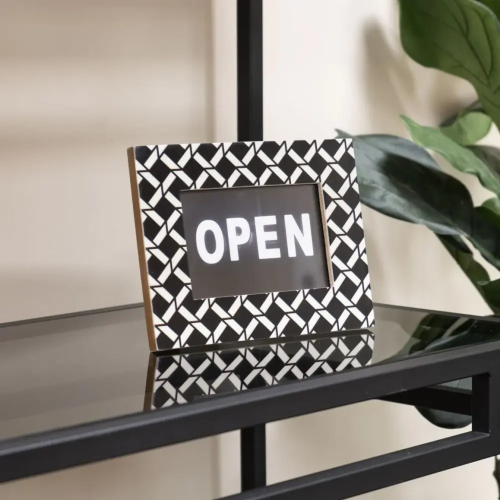 Lorna Photo Frame - Midnight & White | Museum-Quality Print