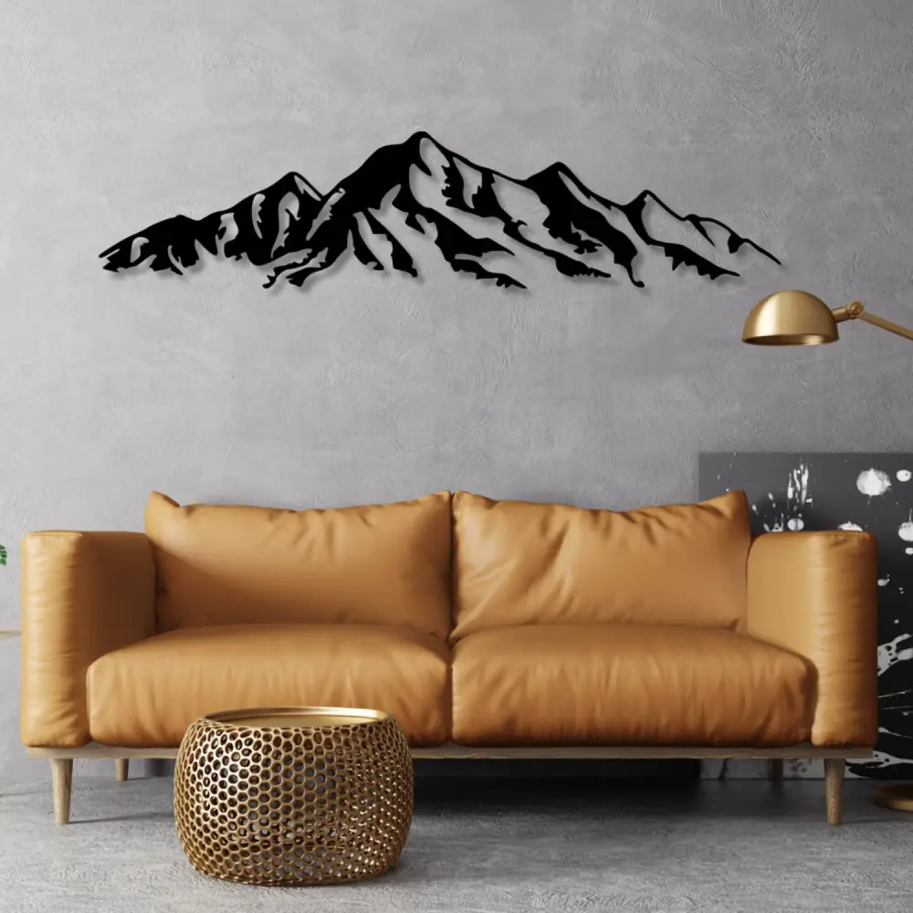 Openwork painting, 3D wall decoration, 3D painting "Mountains Alps" 200x46cm Onyx