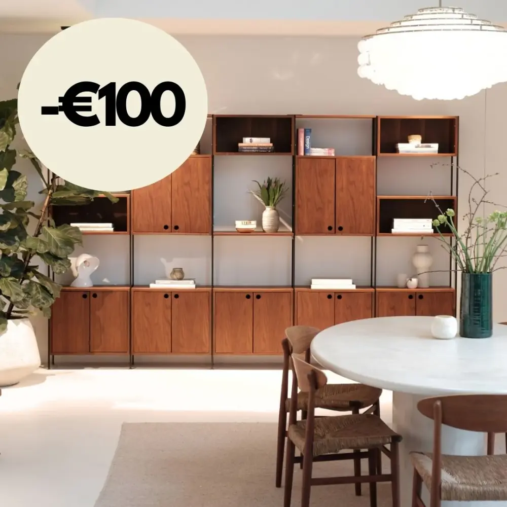 Sarzeau - Wall cabinet 5 compartments - Walnut