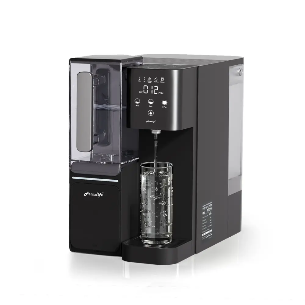 High-Capacity Frizzlife WB99-C Countertop RO System, Alkaline Water Filter Pitcher, NSF/ANSI 58 Authenticated, No Installa...