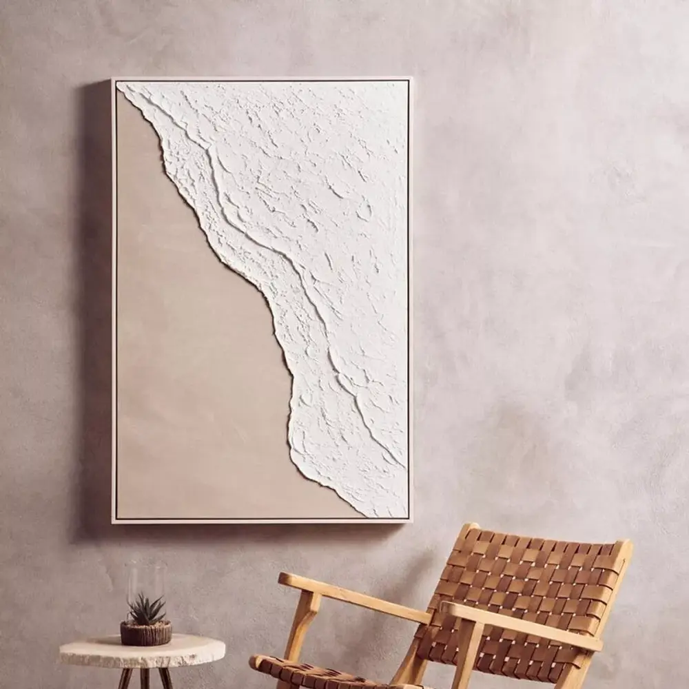 Astratto Canvas Natural & Chalk Textured Plaster Wall Art