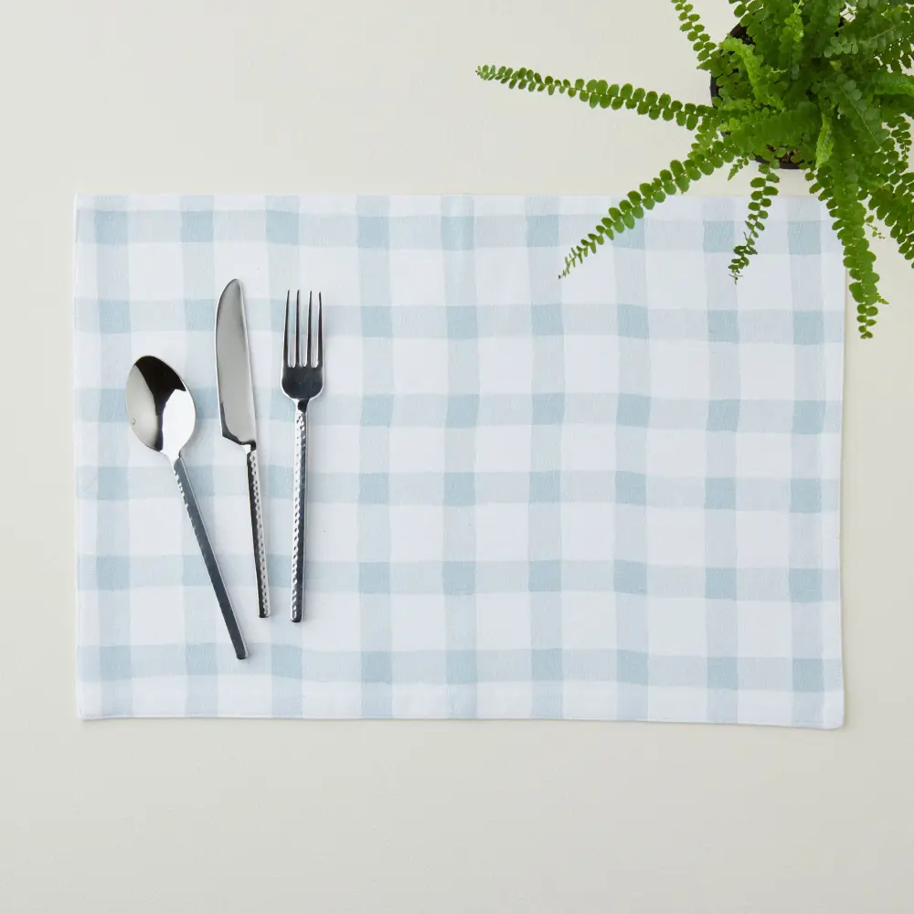 Framed & Ready to Hang Painted Grid-Mist Placemat