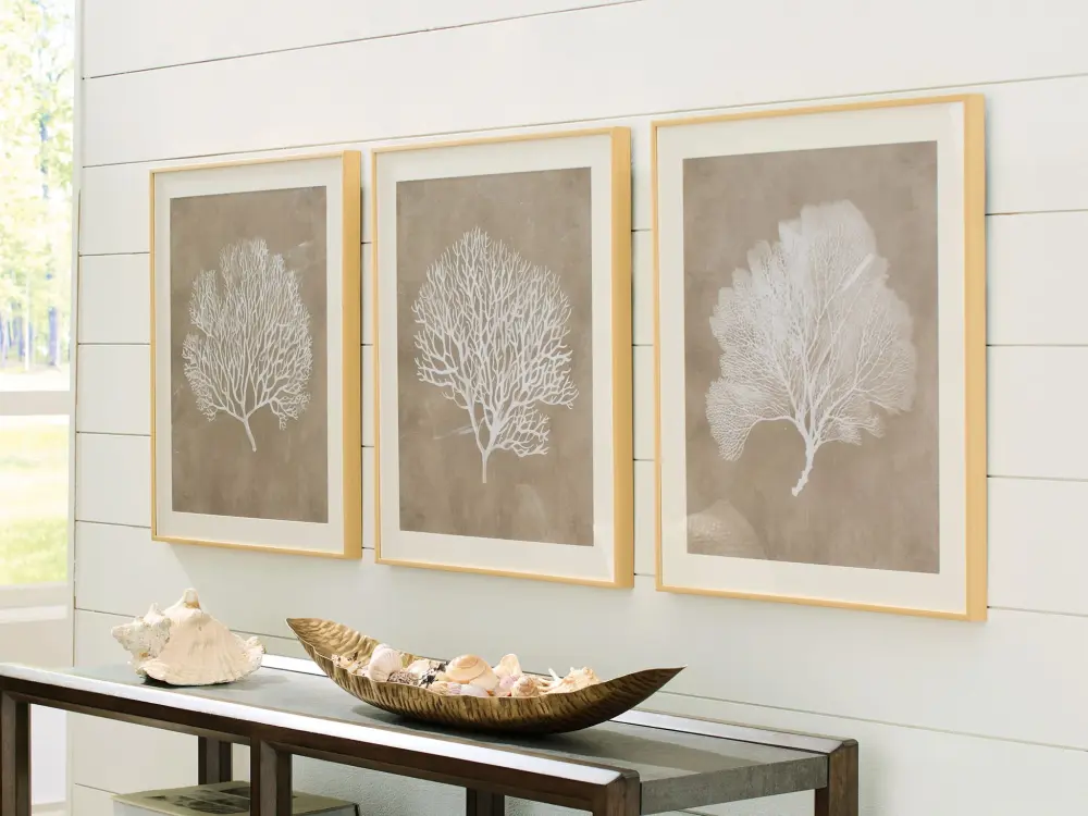 Hendridge - Wall Art Set adjust 3) - Taupe / White - High Resolution Print