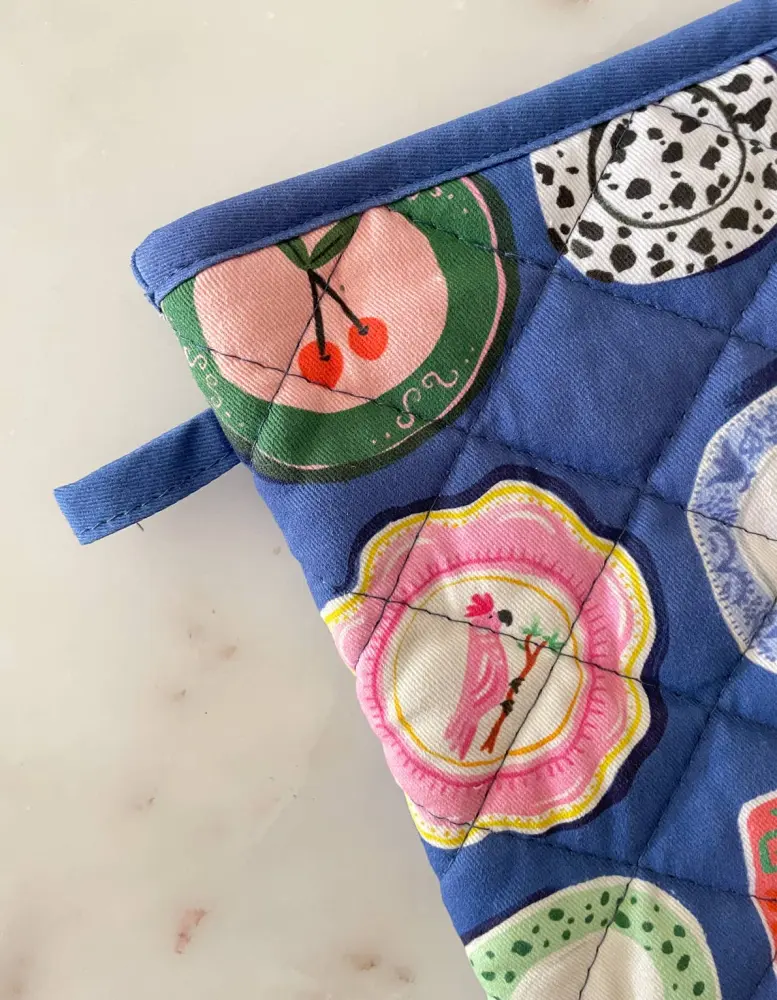 Dinner Plates Cotton Oven Mitt + Pot Holder Place Everyday Use