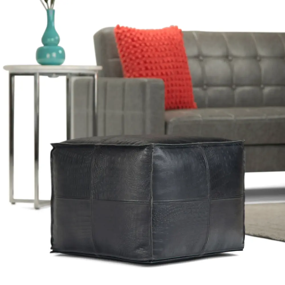 Bowen - Square Pouf - Charcoal