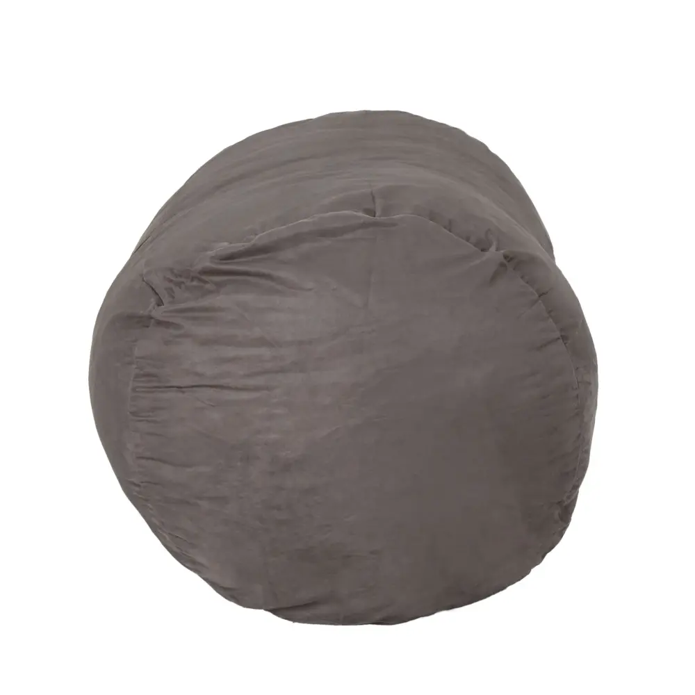 Hand-Woven Rattan Michael - Current Cylindrical Suede Bean Bag Chair