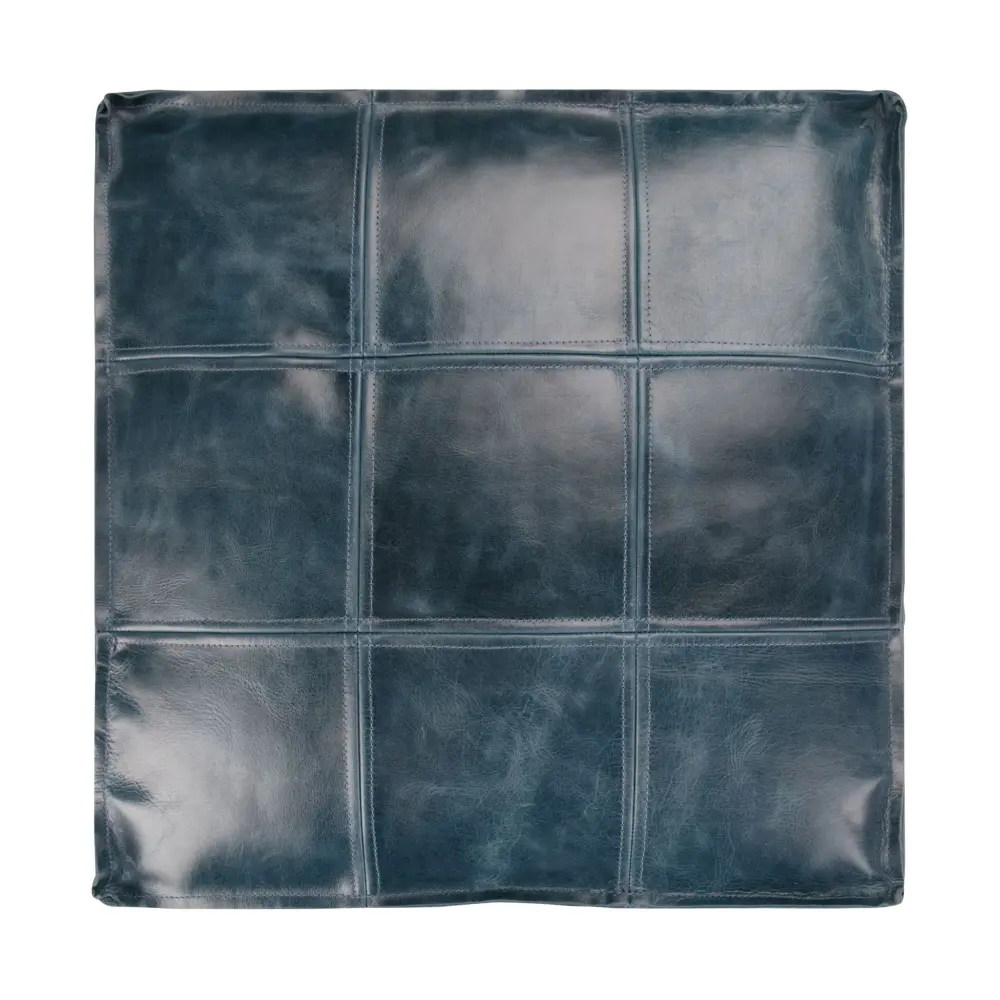 Manning - Square Pouf - Peacock UL Certified Wood Finish