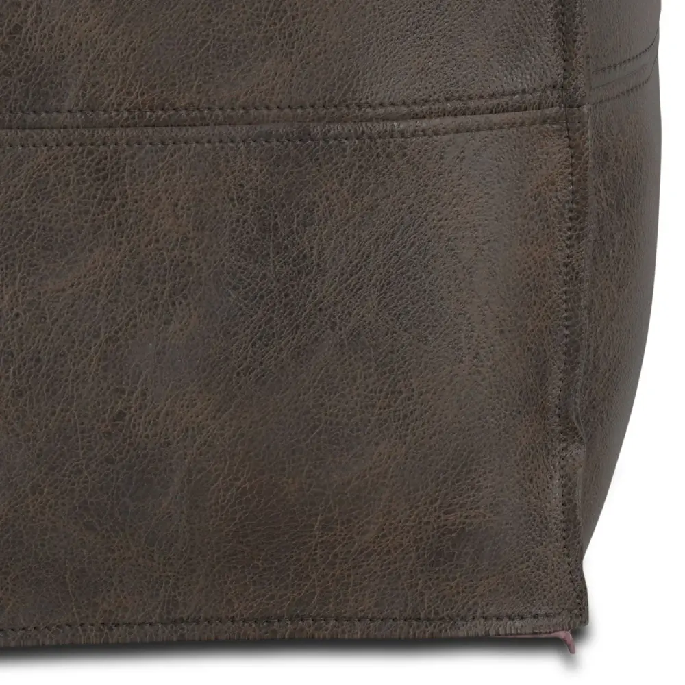 Sheffield - Square Pouf - Distressed Onyx Brown