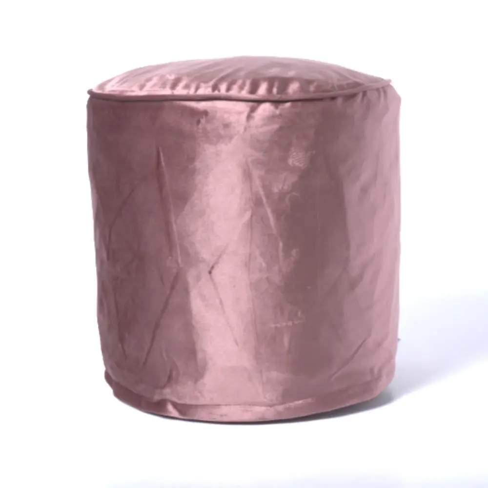 Shimon - Cylinder Pouf Ottoman Floor Cushion | Rustic Finish