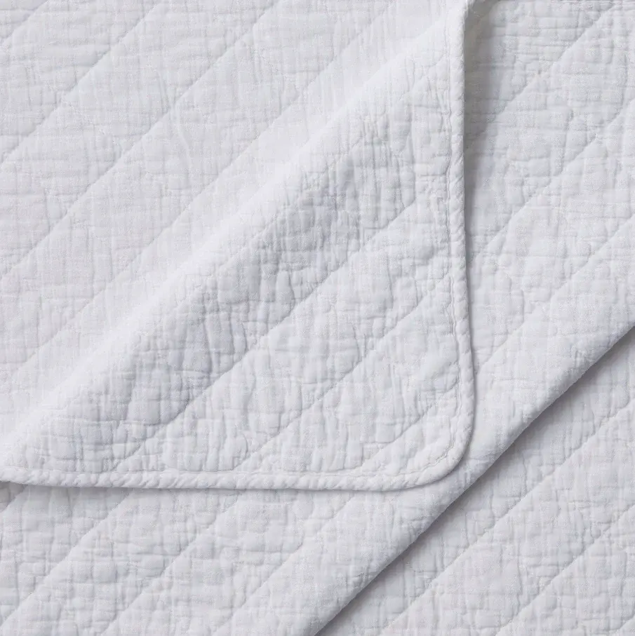 Premium All-Season Stonewashed Cotton Gauze 3PC Quilt Set, Vintage Chalk