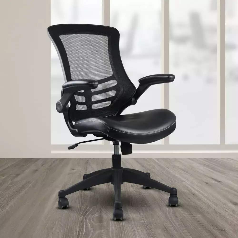 Reclining Chair Adjustable Seat Height & Flip-Up Armrests - 360 Swivel Mesh Task Office Chair Lumbar Support Triple Tree