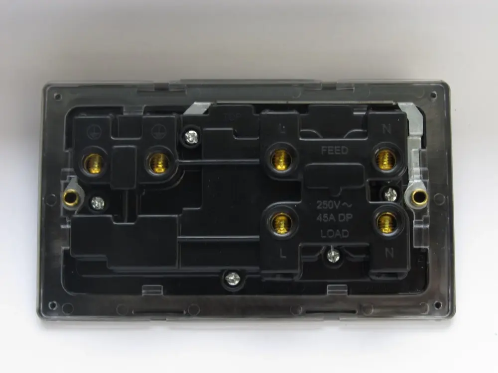 Varilight 45A Cooker Panel 13A Double Pole Switched Socket Outlet cherry Rocker)