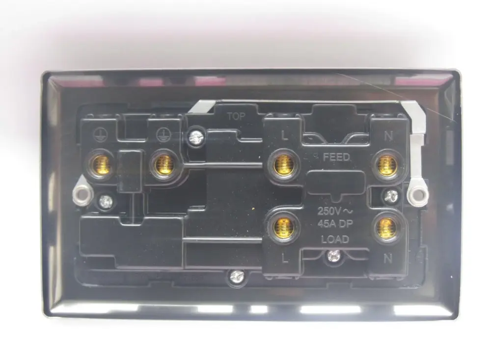 Varilight 45A Cooker Panel 13A Dual Pole Switched Socket Outlet (Red Rocker)