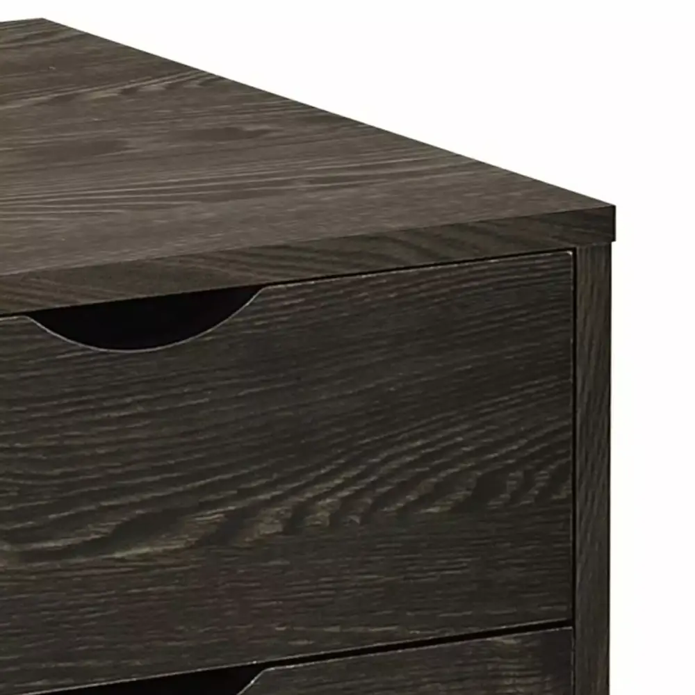 Maykoosh Mediterranean Magic 20 Inch Wood Rolling File Cabinet Dark Oak 1 Large Drawer