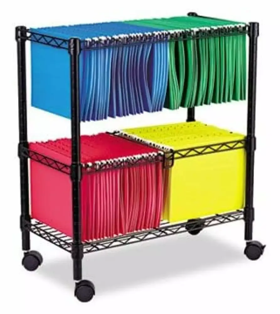 Two Tier Rolling File Cart IFA029 DyGTyX