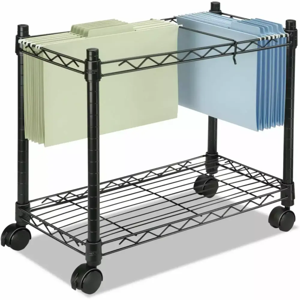 HTYSUPPLY High-Capacity Rolling File Cart 24W X 14D X 20-1/2H Black