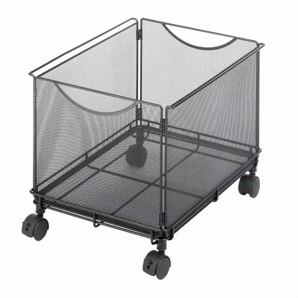 Kingfisher Lane Mesh Rolling File Cube Black Office Storage Organizer