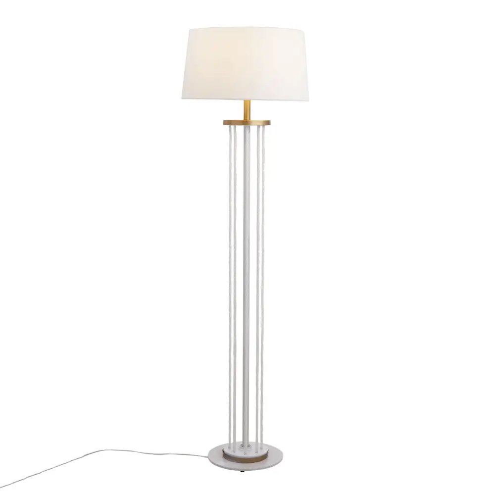 Weather-Resistant Rope Contemporary Floor Lamp - Natural / Snow