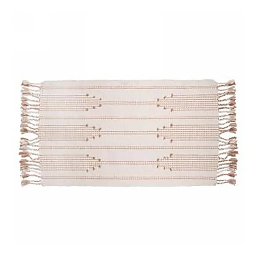 Rug Terracotta Pattern and Woven Fringes