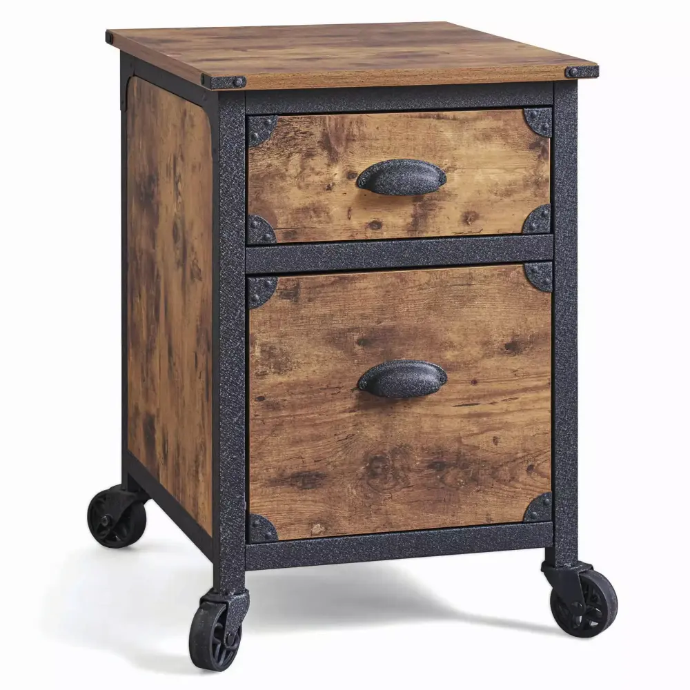 Better Homes & Gardens 2 Drawer Rustic Country File Cabinet Weathered Pine Finish