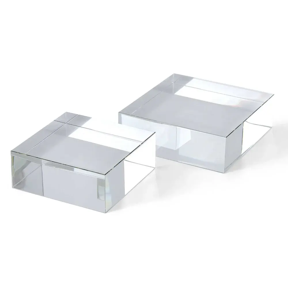 Black Label Square Adjust 2 Risers/Sculptures - Crystal
