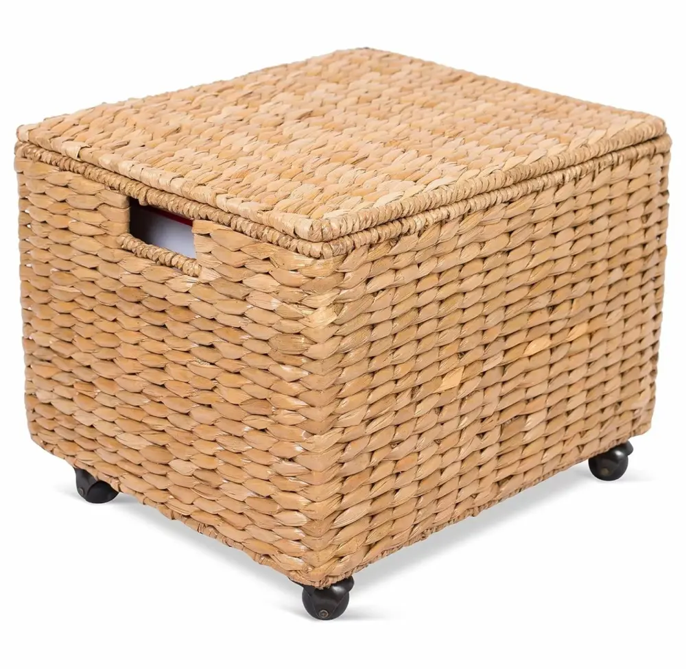 Seagrass Rolling File Cabinet Natural Office Storage Home Decor Solution ReLer freedom