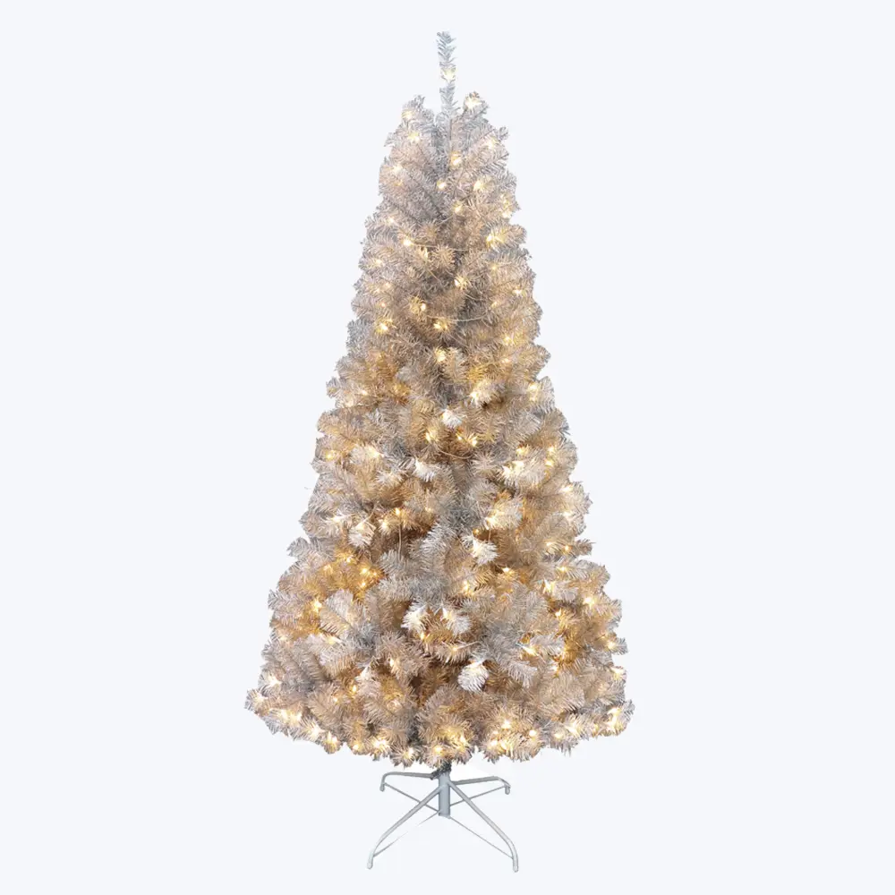 7' Pre-Lit Chrome Tree