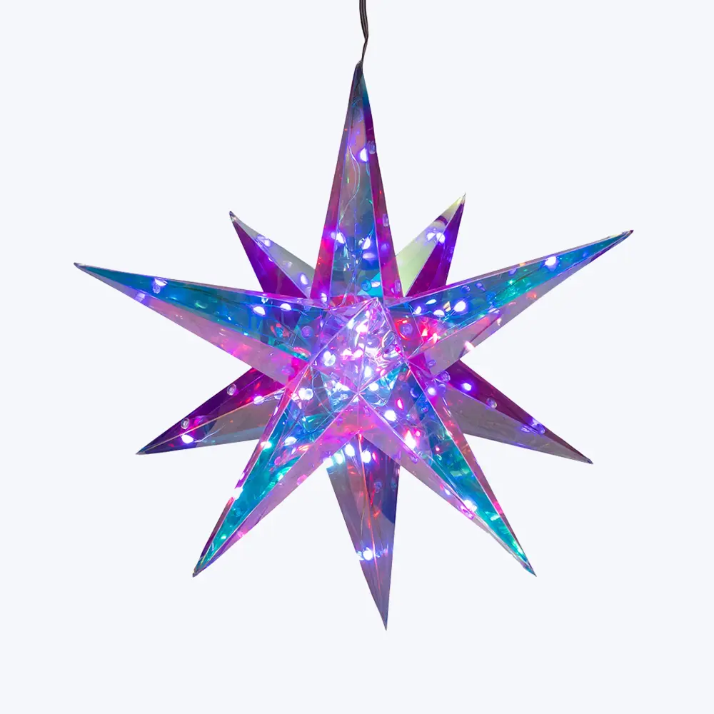 14.5" Lighted Magical Iridescence Holographic Portable Starburst + Remote