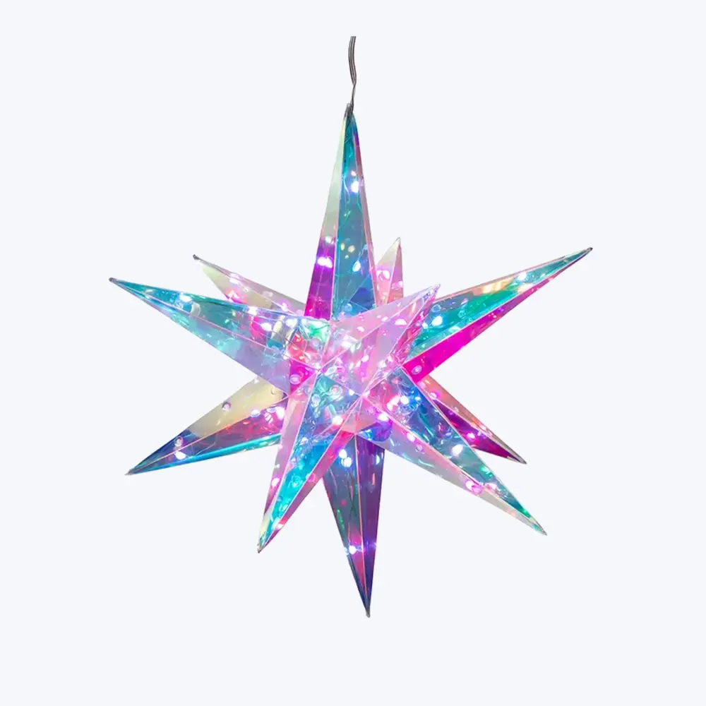 14.5" Lighted Magical Iridescence Holographic Portable Starburst + Remote