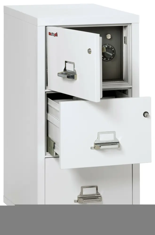Office Industrial Arctic White 3 Drawer Vertical Legal Size High Security UL Listed Safe---File Combo Lock FireKing