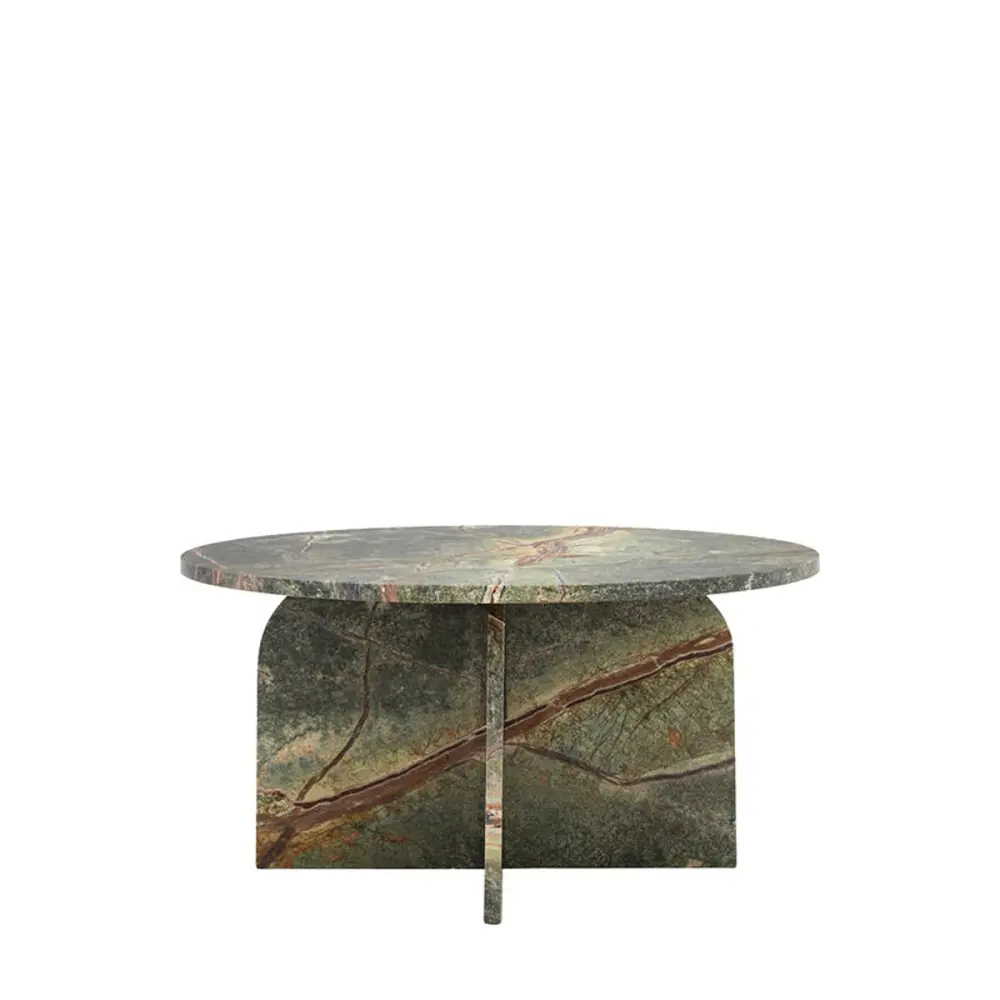 Aluna Marble Round Coffee Table - Ember