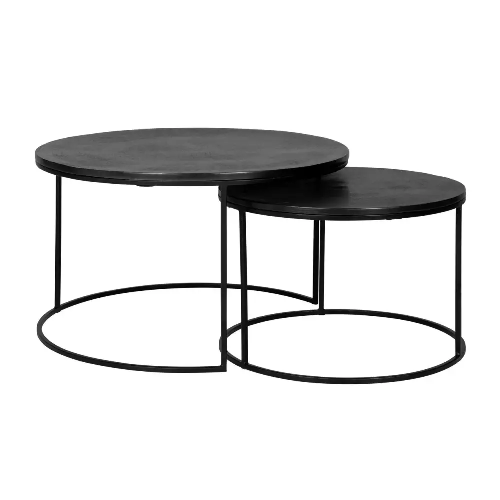 Bolder Adjust 2 Round Coffee Tables - Black