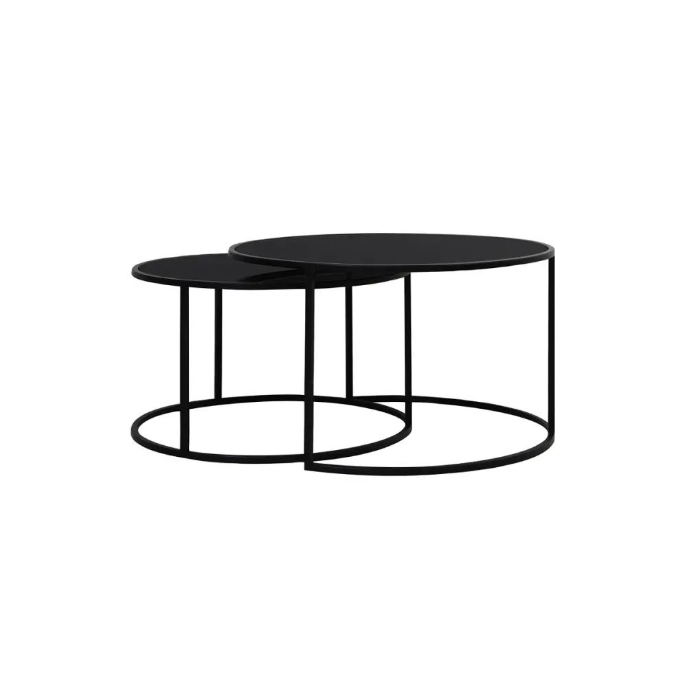 Duarte Place 2 Round Coffee Tables - Black
