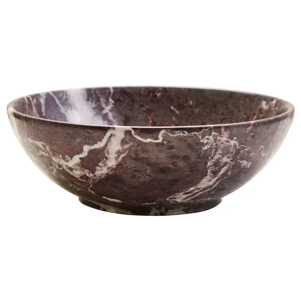 Marmore Marble Bowl - Ruby & White