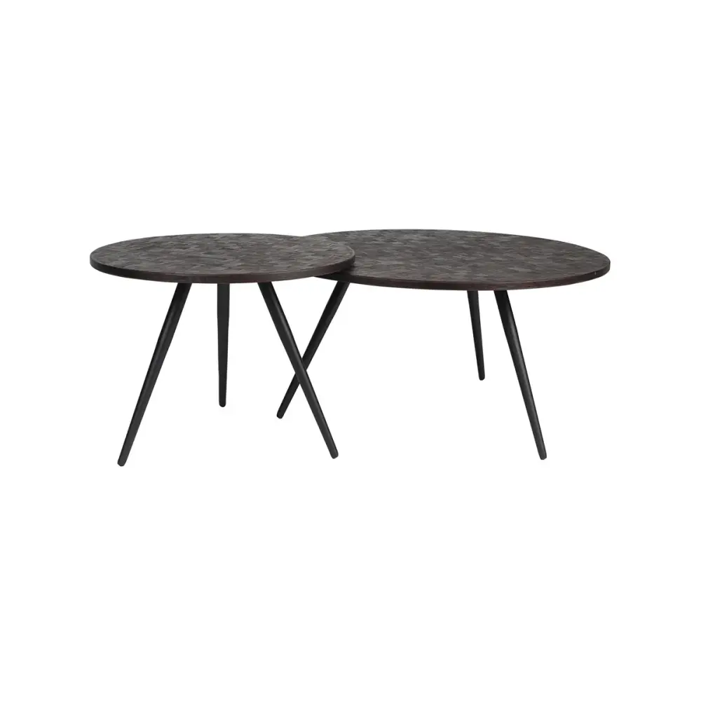 Webster Set 2 Coffee & Side Table - Chocolate