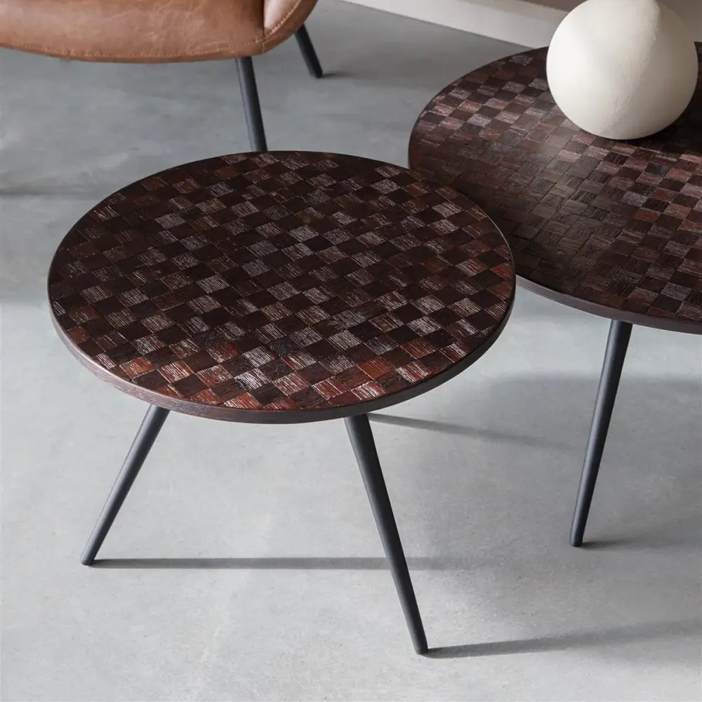 Webster Set 2 Coffee & Side Table - Chocolate