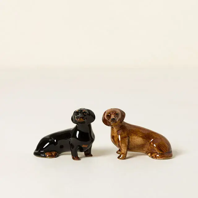 Ceramic Dachshund Salt and Pepper Shaker Set
